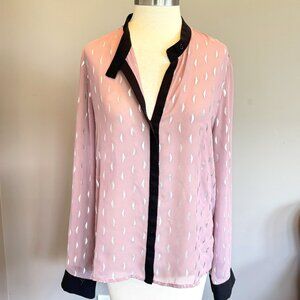 Collective Concepts Pink Metallic Shimmery Silver Accented Blouse